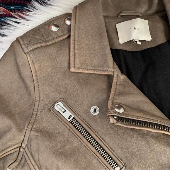 IRO Tara leather biker Moto jacket sz M motorcycle - Picture 3 of 14